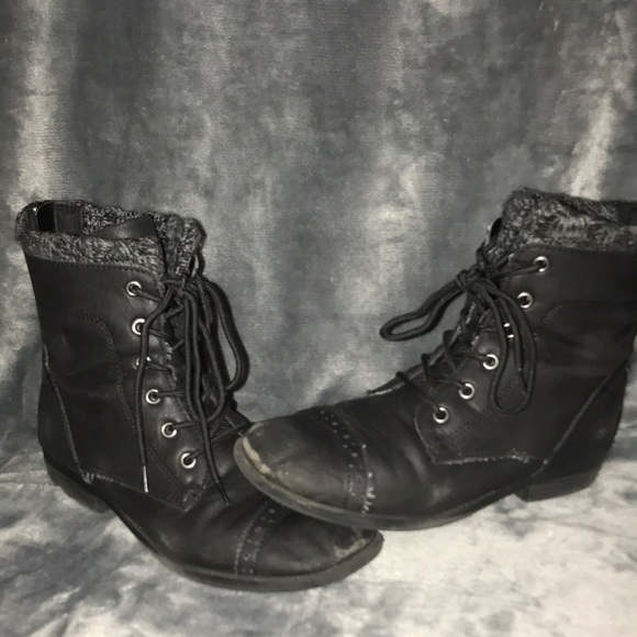 distressed combat boots womens